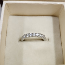 0.50Ct Round White Diamond 925 Sterling Silver Designer Engagement Wedding Band - £79.38 GBP