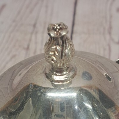 VTG Taunton Silversmiths Silver Plated Footed  Creamer With Lid, Lion Mark Item image 4