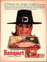1963 pretty Pilgram Banquet Turkey Dinner retro photo print ad d2 - £17.77 GBP