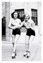 Two Cute Girls Rollar Skatting Down The Street 4X6 Photo - £6.26 GBP