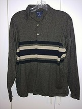 Dockers Men&#39;s Ls Pullover 100% Cotton Knit Polo SHIRT-M-NWOT-STRIPES-NICE/COMFY - £6.24 GBP