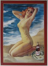 Pepsi Cola Beach Bathing Beauty Pin Up Soda Pop Beverage Soft Drink Metal Sign - $19.95
