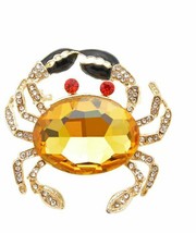 Stunning Vintage Look Gold Plated Yellow CRAB Designer Brooch Broach Pin B52 - £13.44 GBP