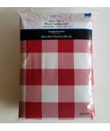 Summer Picnic Vinyl Tablecloth 60 x 102 Red White Checked Buffalo Plaid ... - $31.44 CAD