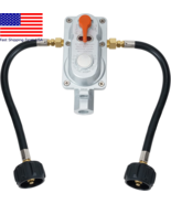 2-Stage Auto Changeover Propane Gas RV Regulator Kit with Two 12&quot; Pigtails - £53.06 GBP