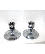 Candle Holders MADE IN USA Vintage Irvinware Chrome Colored  3&quot; - $419.87 MXN