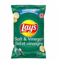6 Bags Of Lay&#39;s Lays Salt &amp; Vinegar Potato Chips Size 235g From Canada - £34.91 GBP