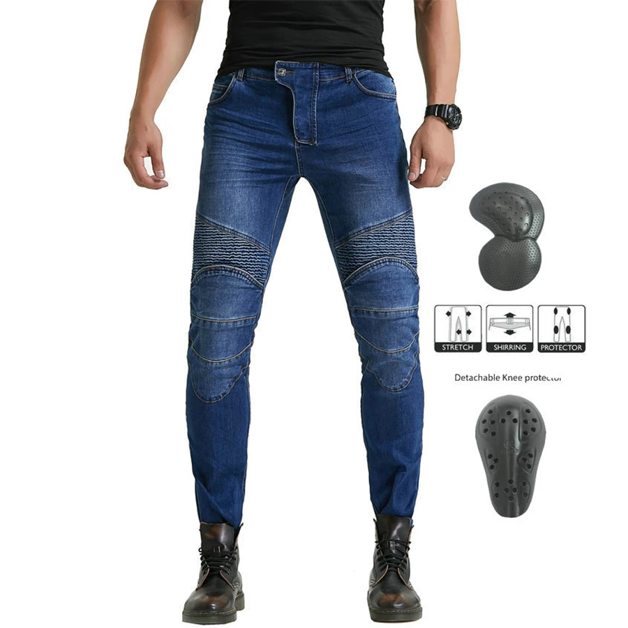 Motorcycle jeans blue black straight pedicure spring and autumn summer e... - £36.06 GBP+
