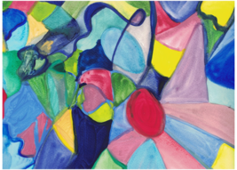 Abyss of Shapes/ Designed and painted. By: Anne Marie Rackham/ Watercolor - $110.00