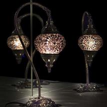Turkish Lamp, Tiffany Lamp 2021 Mosaic Stained Glass Boho Moroccan Lantern Table - £47.90 GBP