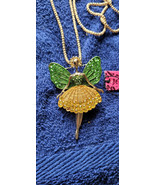 New Betsey Johnson Necklace Fairy Green Yellow Rhinestone Collectible De... - £11.72 GBP