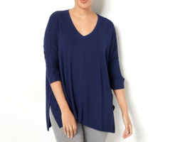 Laurie Felt Fuse Modal Knit Pullover Top- Navy, XL/X1 - $26.73