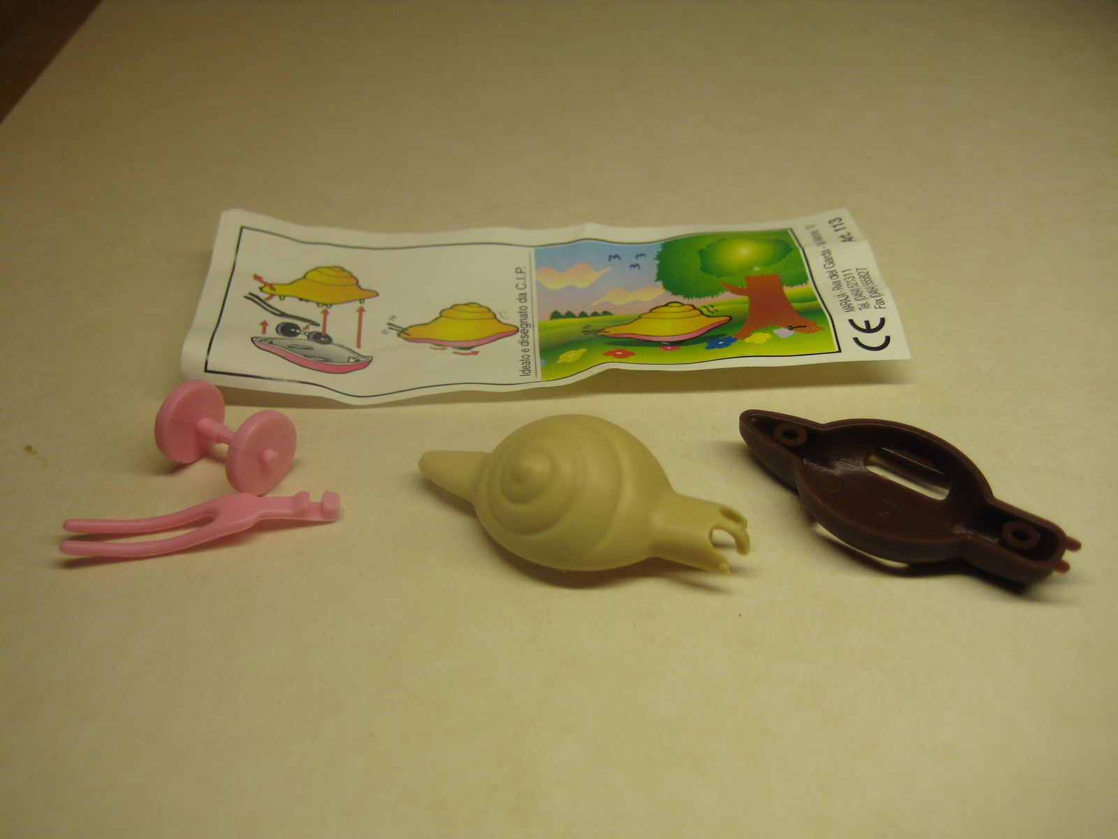 Maraja - Art 113 Snail - brown + paper - Surprise egg - $1.50