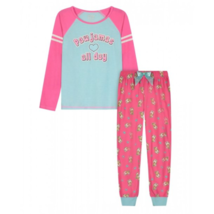 Girls Pajamas 2 Pc Set Dogs Hearts Turquoise Size Large SLEEP ON IT $42 - NWT - £7.07 GBP