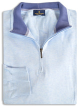 Brooks Brothers Mens Lt Blue Supima Cotton 1/2 Half Zip Sweater XL Xlarg... - $74.20