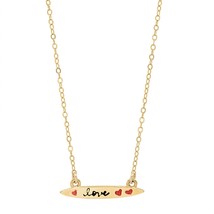 Jessica Elliot women&#39;s enamel small surfboard necklace - love in Vermeil - size - $54.45