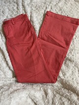 Robert Rodriguez Womens Salmon Pink Stretch Twill Flare Bottoms Denim Je... - $25.99