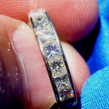 Earth mined Diamond Deco Wedding Band Princess cut Anniversary Ring Size 5 - £2,164.32 GBP