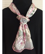 Vintage 60s Vera Neumann &quot;Vera Studio&quot; rectangular scarf (pink, ivory, g... - £19.98 GBP