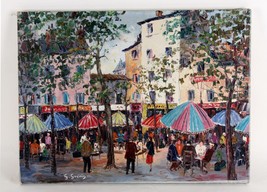 Paris by G. Gucrin, Cityscape, Unframed Oil Painting on Canvas, 18x24 - £2,181.47 GBP