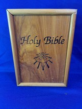 White Holy Bible Comfort Edition KJV, Hardcover, pictures, Wooden Case B... - $21.49