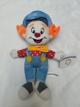 Linnanmaki clown plush toy soft doll orange hair blue hat overalls red dot shirt - £15.91 GBP