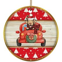 Funny Chesapeake Bay Retriever Dog Ride Car Ornament Gift Pine Tree Pattern Deco - $19.75