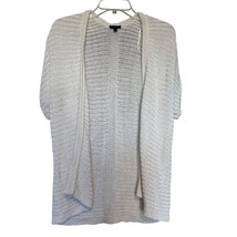 Talbots Womens Sweater M Petite White Cardigan 100% Linen Open Knit Shor... - $24.63