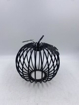 Metal Black Pumpkin Decor Stem and Leaves - £10.81 GBP