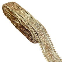 Gota Lace Design Borders For Sarees, Kurti &amp; Dresses Rose Gold 1 Roll 8.5 Mtr - £12.02 GBP
