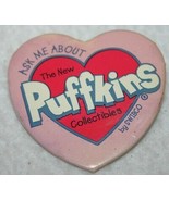 Vintage SWIBCO PUFFKINS Stuffed Animal Toys Heart Promo Pinback Button B... - $184.34 MXN