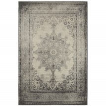 HomeRoots 388752 8 x 11 ft. Ivory &amp; Gray Pale Medallion Area Rug - £462.30 GBP