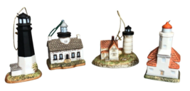 Lefton Lot of 4 Lighthouse Christmas Ornaments Cape Reddick Old Point Loma Tybee - £59.95 GBP