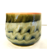 Studio Pottery Tea Bowl Chawan Green White Blue Porcelain 2.25&quot;H 2.5”W H... - £17.61 GBP