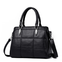 Premium Lady Handbag Sorr Retro Shoulder Bag Leather Messenger Bag Solid Color L - £41.08 GBP