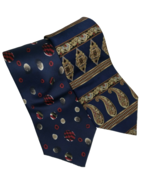 Don Loper Beverly Hills Tie Lot of 2 Italian 100% Silk Paisley Navy Spot... - €10,69 EUR
