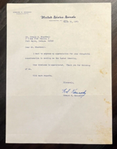 1973 Edward Ted Kennedy Signed Thank You Letter US State Senator MA No COA - £86.63 GBP