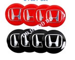 Honda Sticker 2.24” Black/Red Center  Wheel Hub Cap Emblem Logo Decal Re... - $25.73