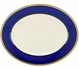 Lenox Independence Oval Serving Platter 13&quot; Blue Banded New Boxed - $168.90