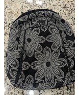 Vera Bradley Campus Backpack Paisley daisy floral black white cotton FOR... - £15.06 GBP