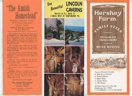 Hershey Farm Amish Homestead Brochures &amp; Lincoln Caverns Postcard Pennsylvania - £13.93 GBP