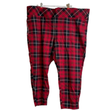 Torrid Capri Pants Black Red Plaid Knit Pixie Pull On Stretch Crop Size 4 NWT - £26.28 GBP