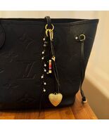 Puffy Big Heart Bag Charm Black Gold - €17,00 EUR
