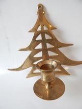 Vintage Brass Christmas Tree Holiday Candle Holder Wall hanging India - £6.76 GBP