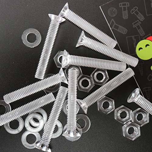 20 x Crosshead Countersunk Screw Nuts and bolts, Transparent Clear Plast... - $18.80
