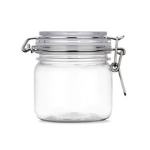 2Pcs 10 Oz/300Ml Clear Round Plastic Home Kitchen Storage Sealed Jar Bottles Wit - £18.97 GBP