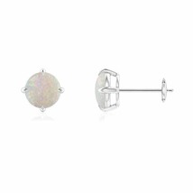Natural Opal Solitaire Stud Earrings for Women in 14K Gold (Grade-AA , 6MM) - £352.05 GBP