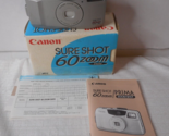 Canon Sure Shot 60 Zoom Date 38-60mm Point &amp; Shoot Film Camera w Booklet... - £46.60 GBP