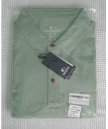 Long Sleeve Veboon Cotton Blend Polo Shirt Pocket Solid Gray/Green Mens ... - $367.27 MXN