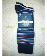 George Men&#39;s Fashion Crew Dress Socks 3 Pair Shoe Size 6-12  Blue Red St... - $20.54 CAD